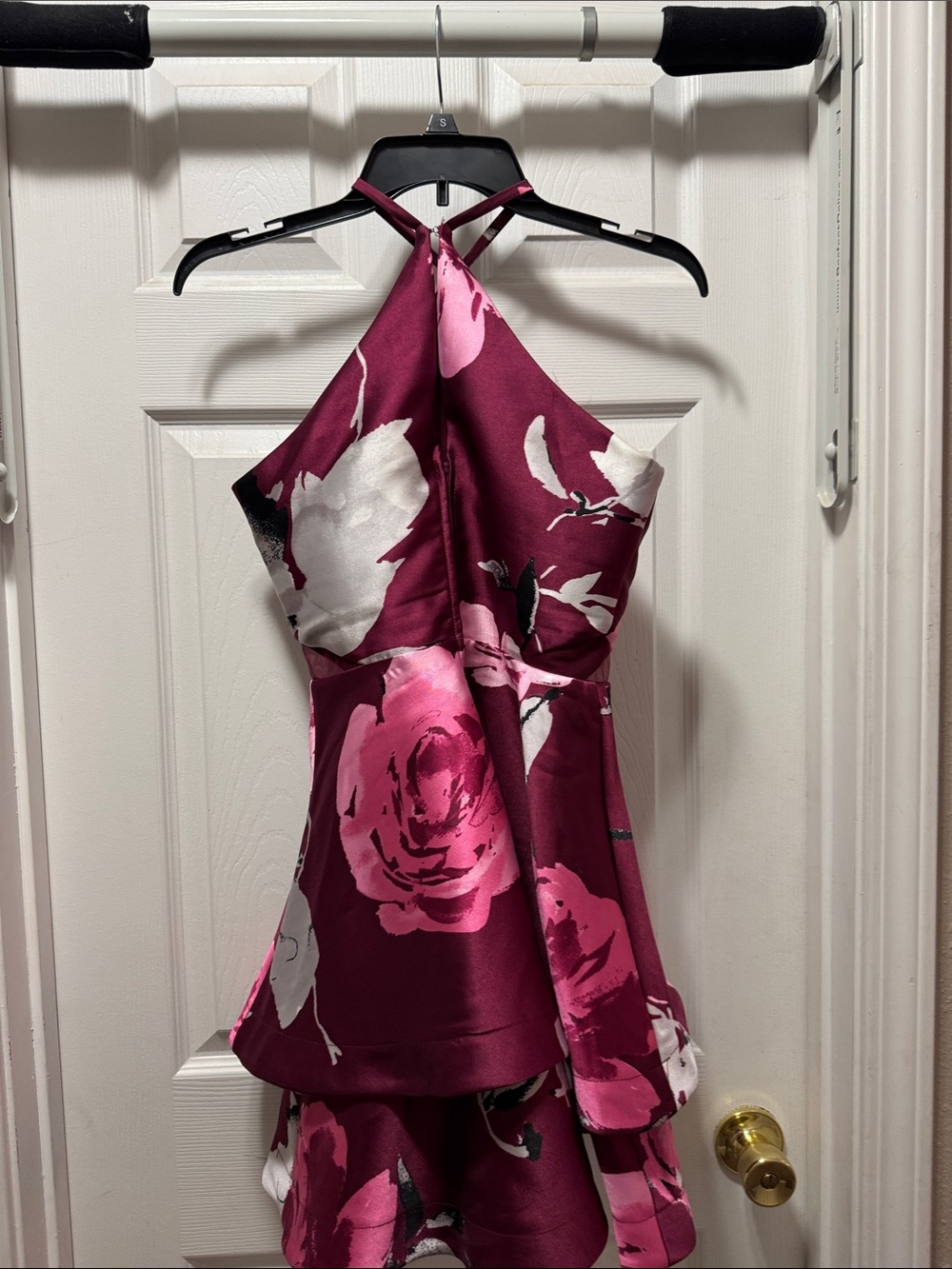 Speechless Burgundy Dress with Pink Floral Accents - Picture 3 of 5